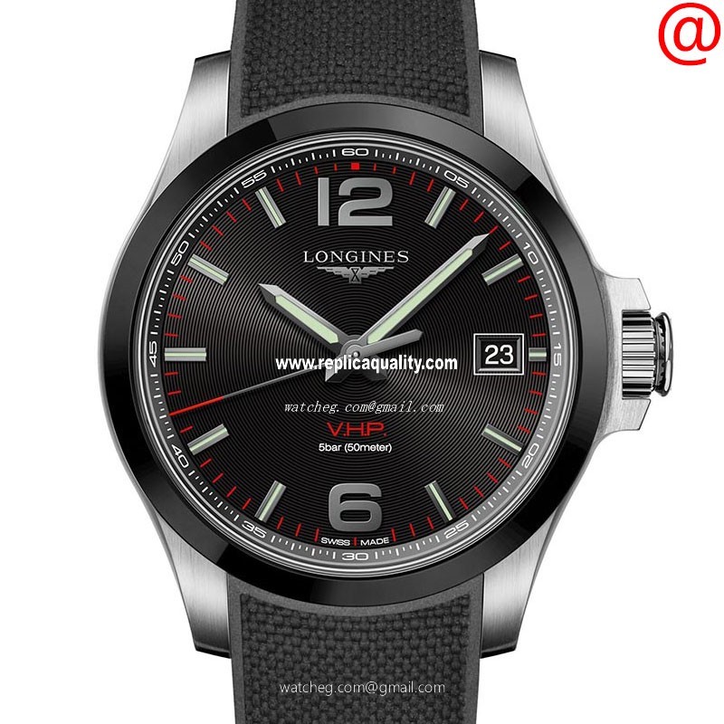 Longines CONQUEST L3.719.4.56.9 Quartz Ceramic & Steel Black