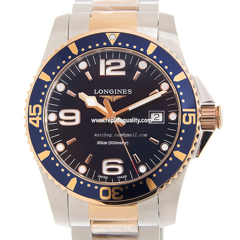 Longines CONQUEST L3.740.3.98.7 Quartz Gold-Plated & Stainless Steel Blue