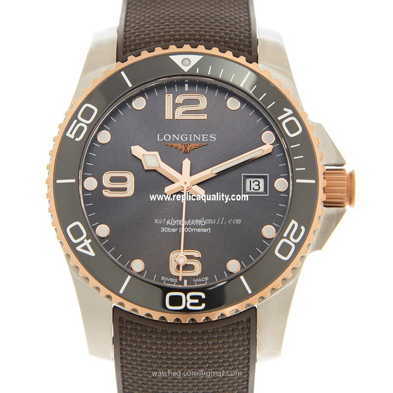 Longines CONQUEST L3.781.3.78.9 Automatic 18kt Rose Gold & Steel Gray