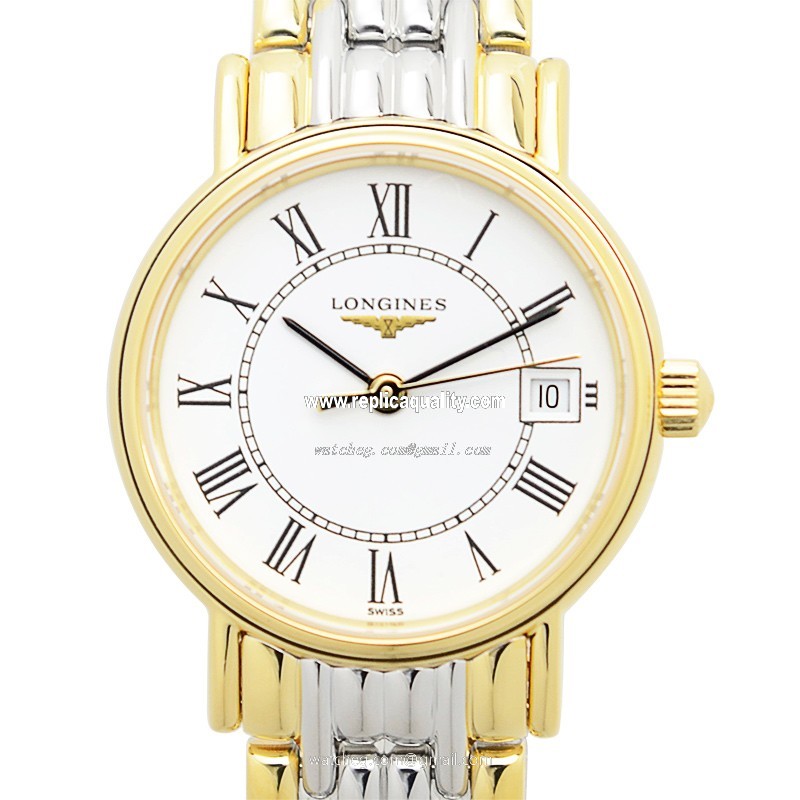 Longines PRESENCE L4.220.2.11.7 Quartz Gold-Plated & Stainless Steel White