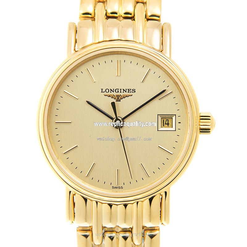 Longines PRESENCE L4.220.2.32.8 Quartz Gold-Plated & Stainless Steel Gold