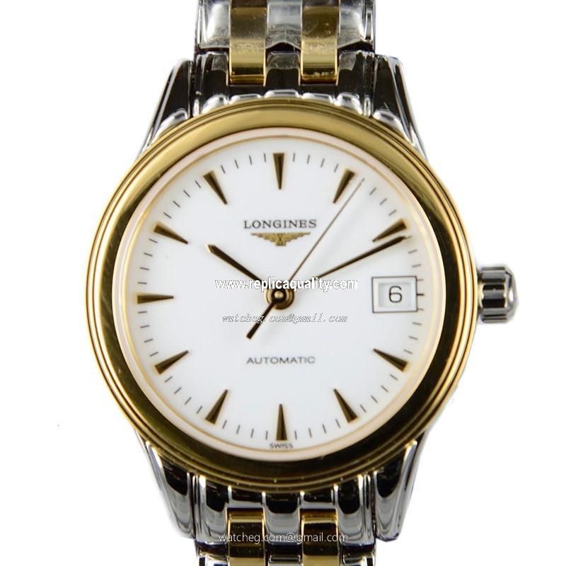 Longines FLAGSHIP L4.274.3.22.7 Automatic 18kt Gold & Steel White