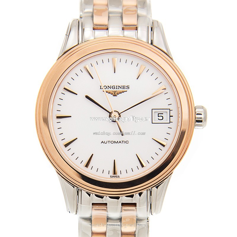 Longines FLAGSHIP L4.274.3.92.7 Automatic 18kt Rose Gold & Steel White