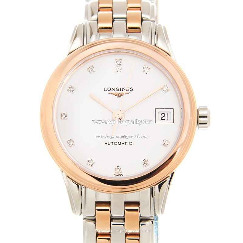 Longines FLAGSHIP L4.274.3.99.7 Automatic 18kt Rose Gold & Steel White