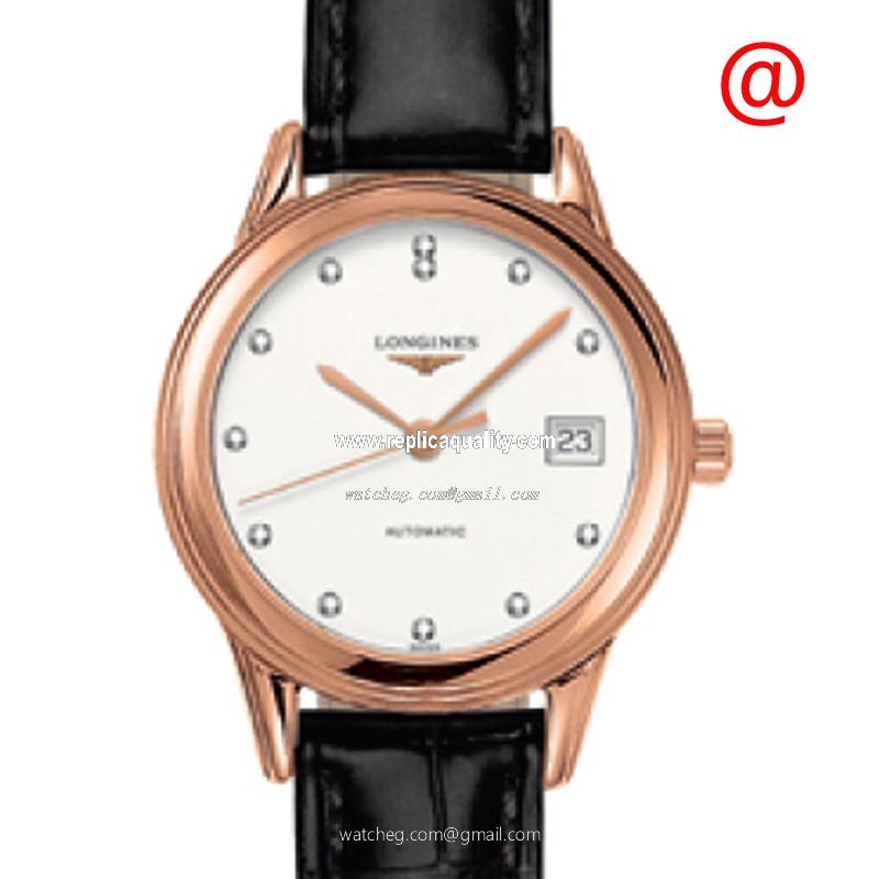 Longines FLAGSHIP L4.274.8.27.2 Automatic 18kt Rose Gold White
