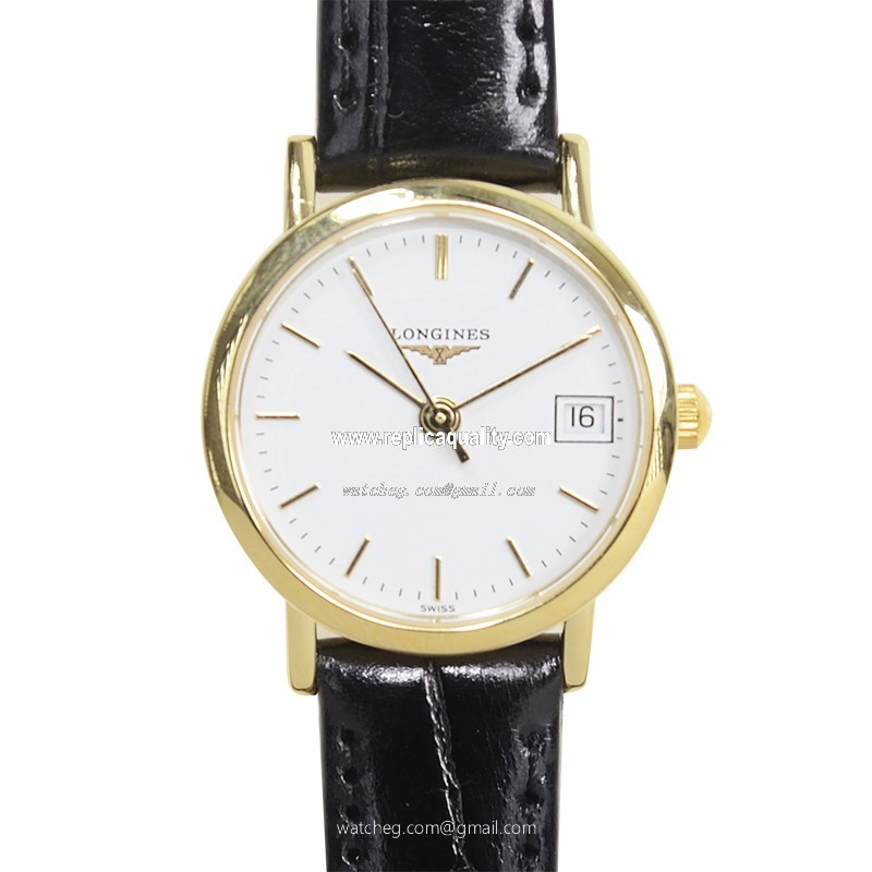 Longines PRESENCE L4.277.6.12.0 Quartz 18kt Yellow Gold White