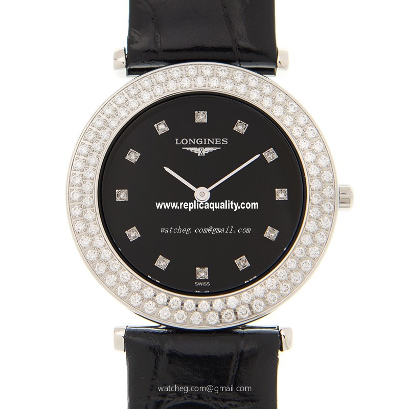 Longines LA GRANDE L4.308.0.57.2 Quartz Stainless Steel & Diamonds Black