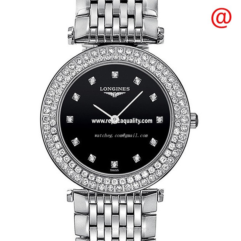 Longines LA GRANDE L4.308.0.57.6 Quartz Stainless Steel & Diamonds Black