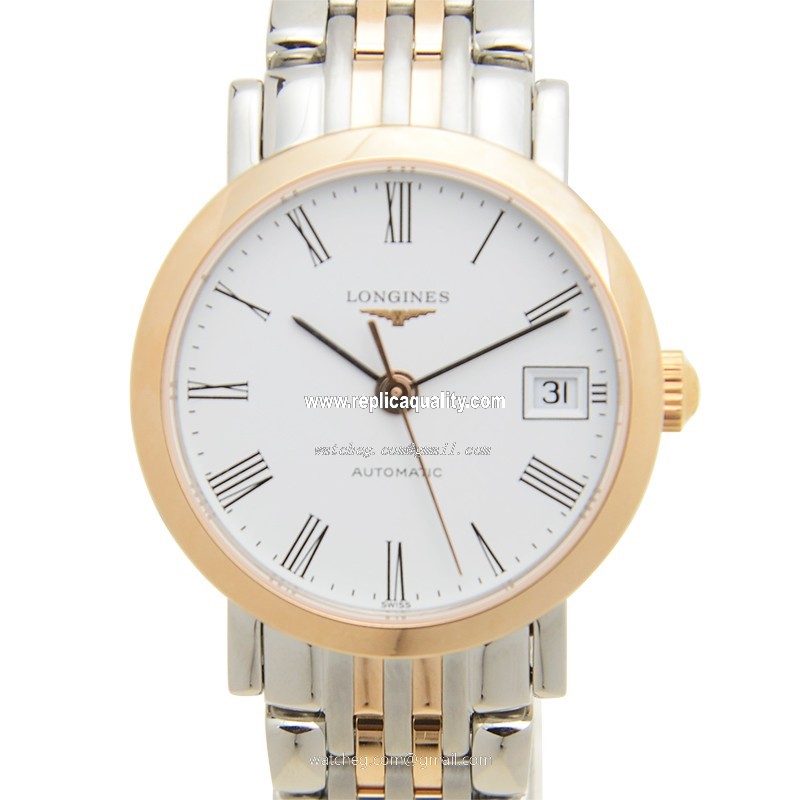 Longines ELEGANT L4.309.5.11.7 Automatic 18kt Rose Gold & Steel White