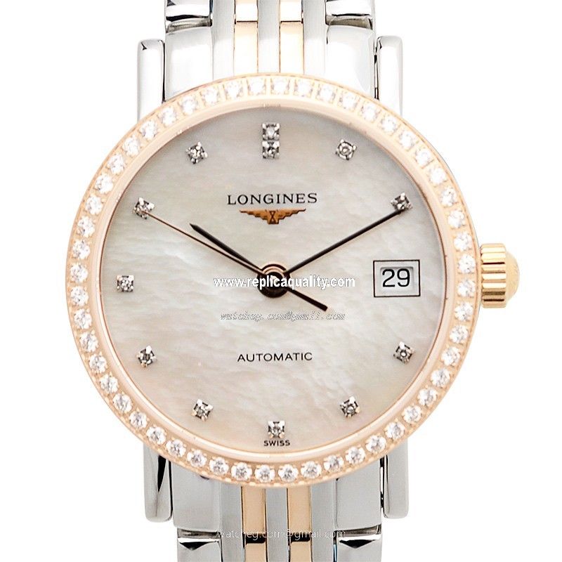 Longines ELEGANT L4.309.5.88.7 Automatic 18kt Rose Gold & Diamonds Silver