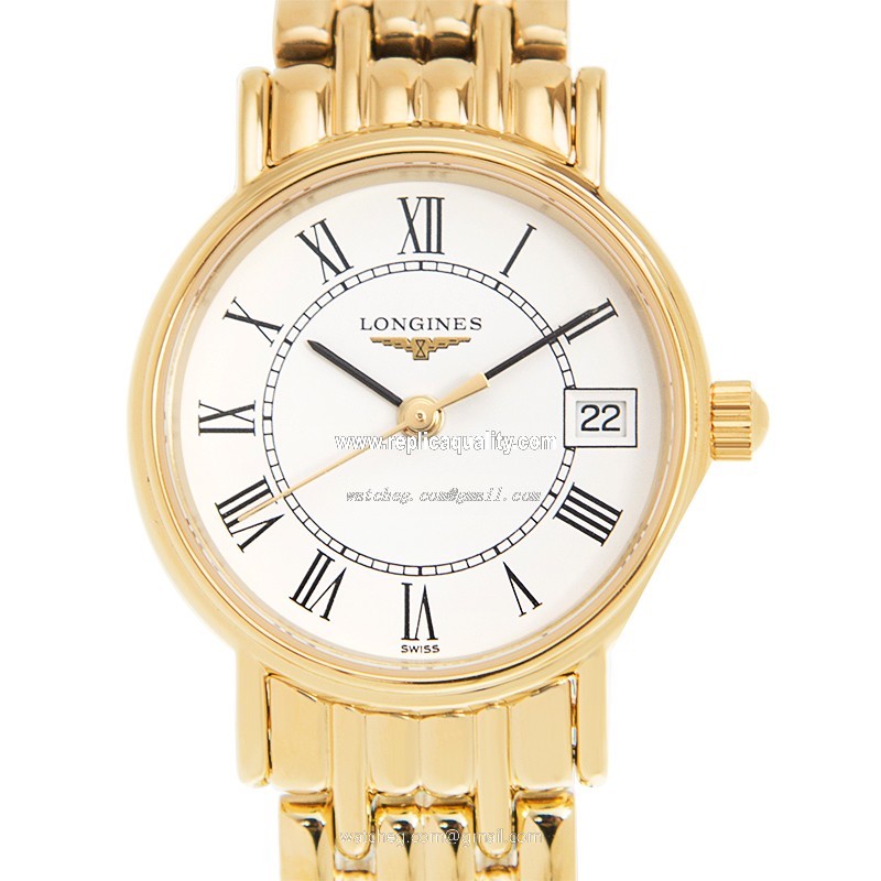 Longines PRESENCE L4.319.2.11.8 Quartz PVD Gold White