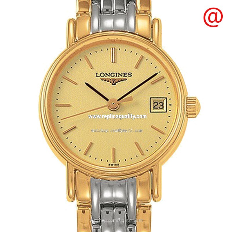 Longines PRESENCE L4.319.2.32.7 Quartz 18kt Gold & Steel Gold