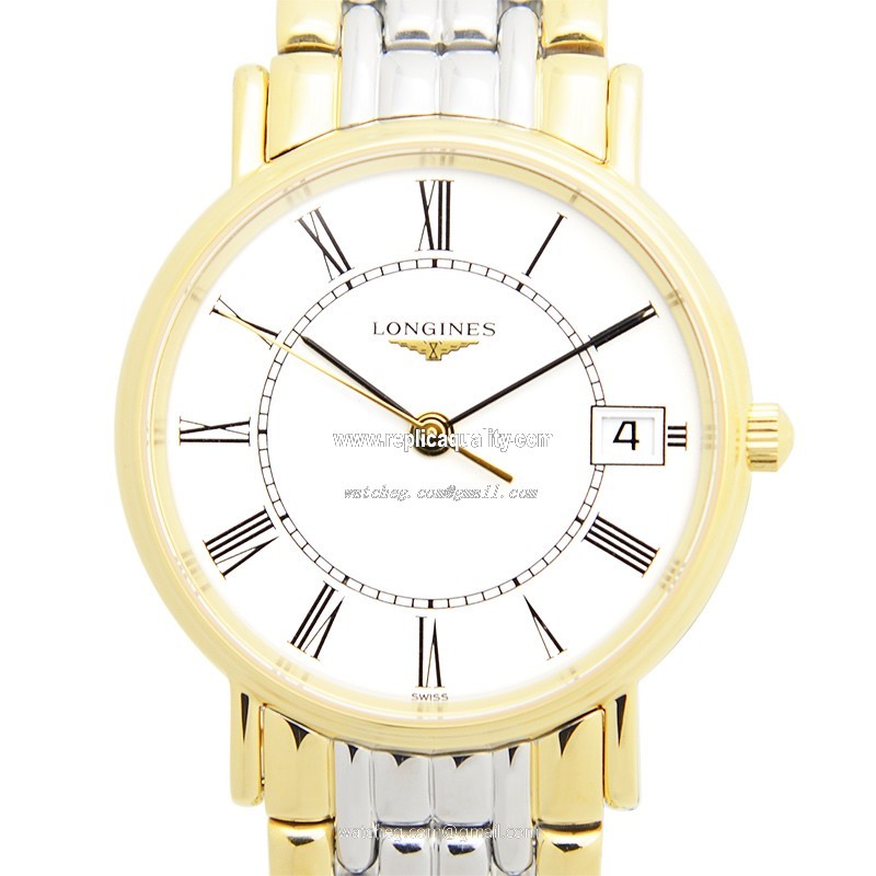 Longines PRESENCE L4.320.2.11.7 Quartz Gold-Plated & Stainless Steel White