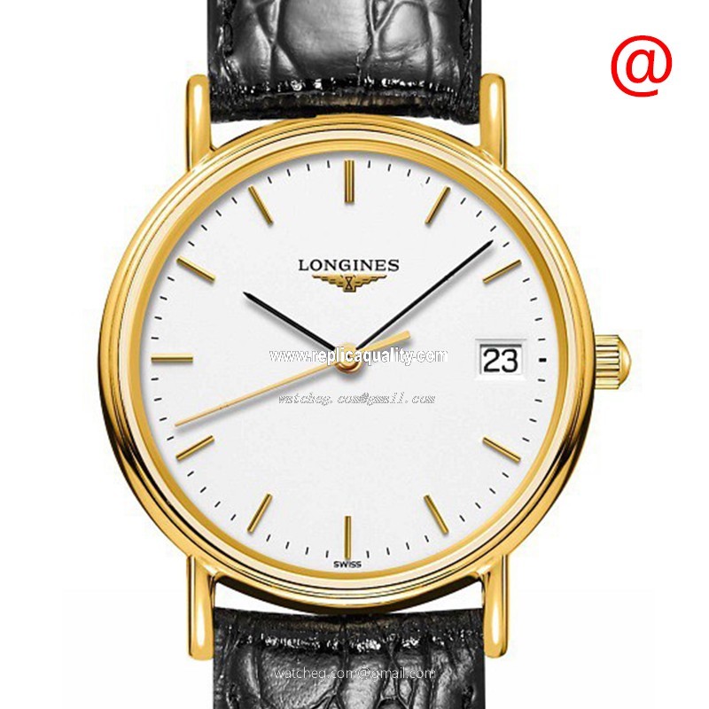 Longines PRESENCE L4.320.2.12.2 Quartz PVD Gold White