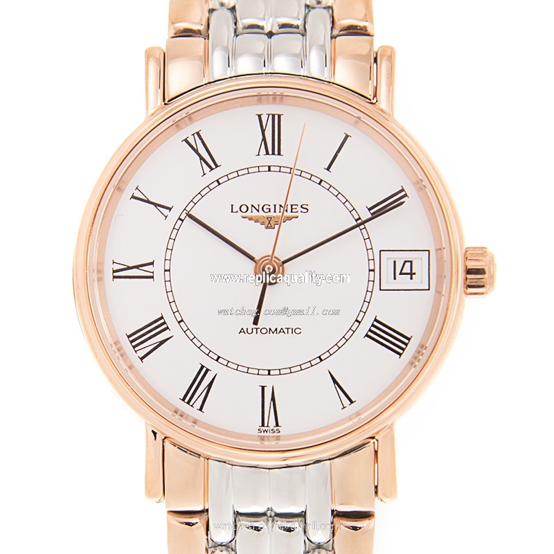 Longines PRESENCE L4.322.1.11.7 Automatic 18kt Rose Gold & Steel White