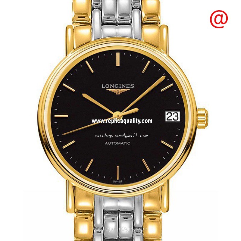 Longines PRESENCE L4.322.2.52.7 Automatic Gold-Plated & Stainless Steel Black