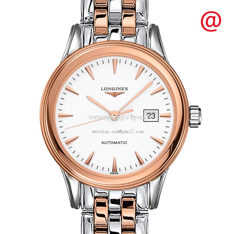 Longines FLAGSHIP L4.374.3.92.7 Automatic 18kt Rose Gold & Steel White