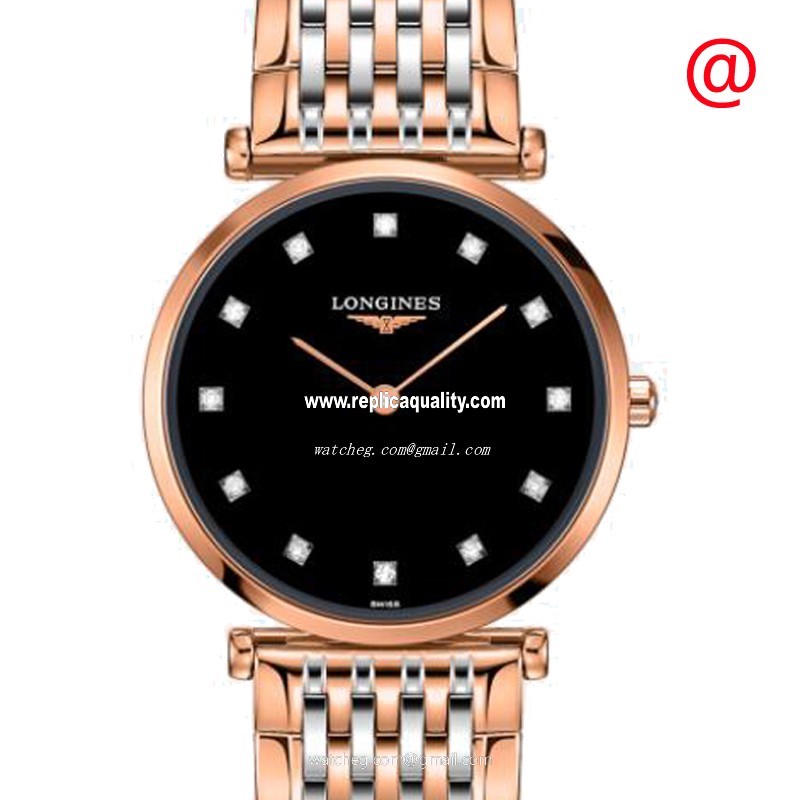 Longines LA GRANDE L4.512.1.57.7 Quartz 18kt Rose Gold & Steel Black