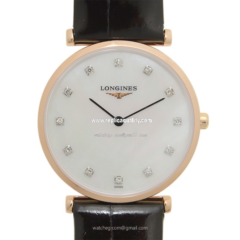 Longines LA GRANDE L4.512.1.97.2 Quartz 18kt Rose Gold White