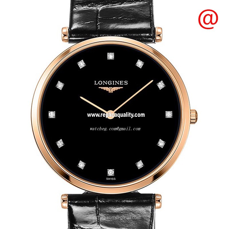 Longines LA GRANDE L4.709.1.57.2 Quartz 18kt Rose Gold Black