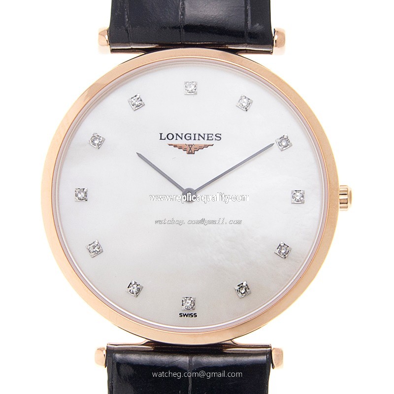 Longines LA GRANDE L4.709.1.97.2 Quartz 18kt Rose Gold White