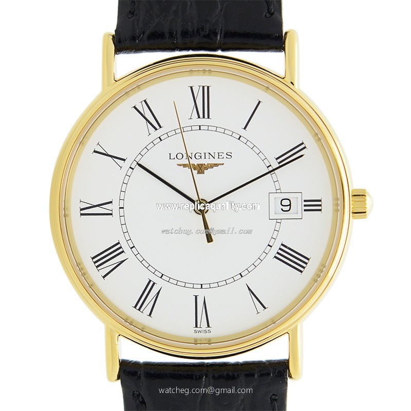 Longines PRESENCE L4.720.2.11.2 Quartz PVD Gold White