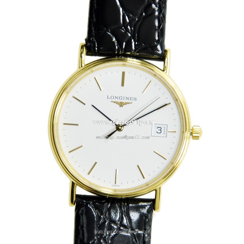Longines PRESENCE L4.720.2.12.2 Quartz PVD Gold White