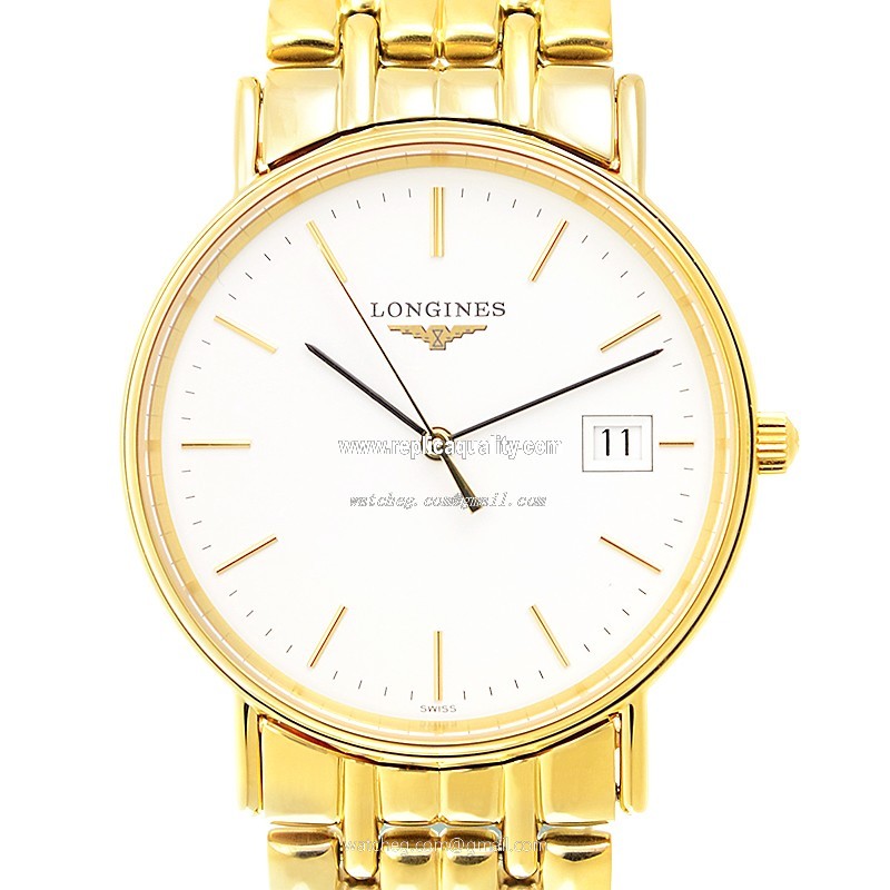 Longines PRESENCE L4.720.2.12.8 Quartz Gold-Plated & Stainless Steel White