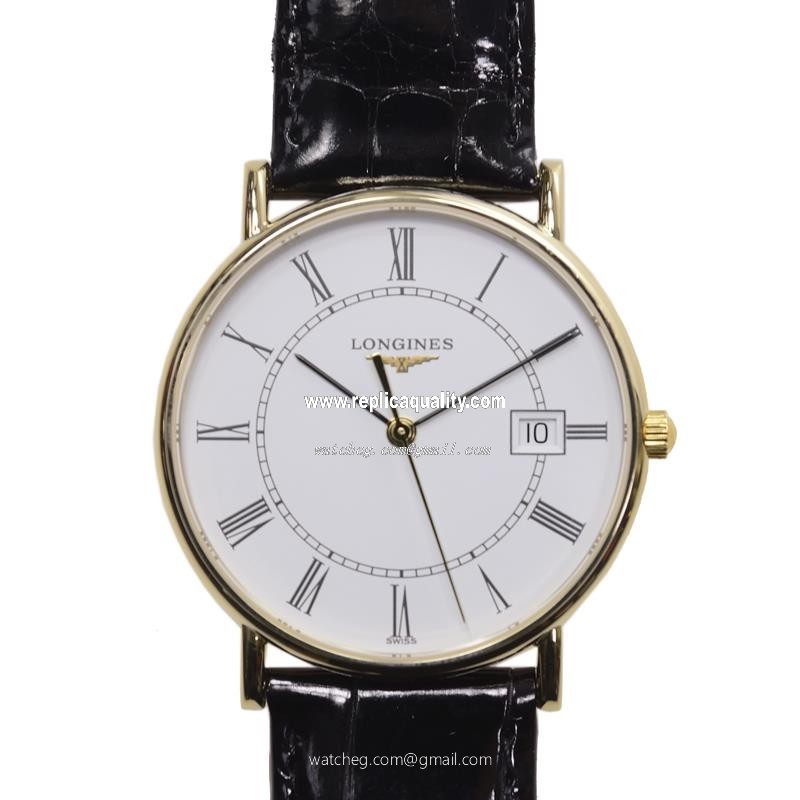 Longines PRESENCE L4.743.6.11.0 Quartz 18kt Yellow Gold White