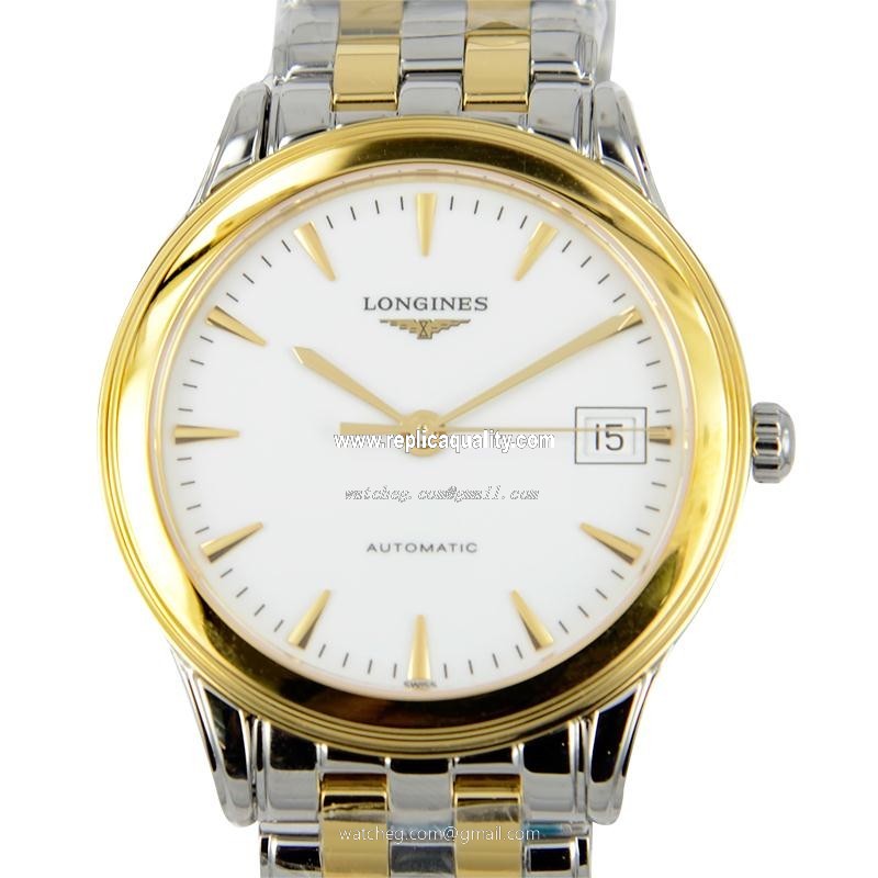 Longines FLAGSHIP L4.774.3.22.7 Automatic 18kt Gold & Steel White