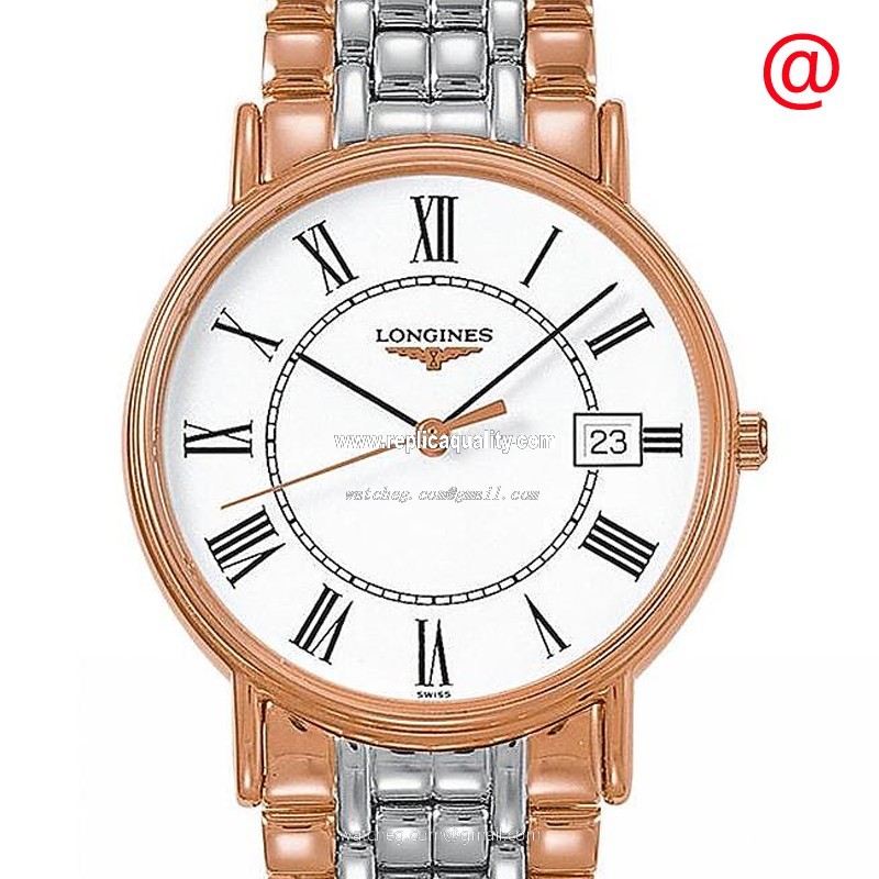 Longines PRESENCE L4.790.1.11.7 Quartz 18kt Rose Gold & Steel White