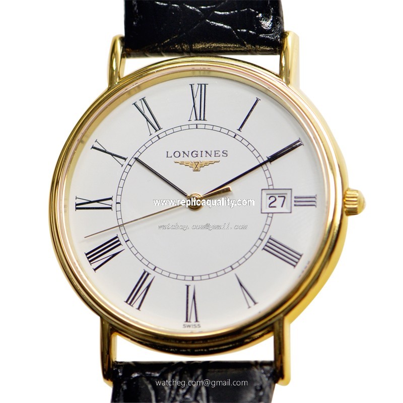 Longines PRESENCE L4.790.2.11.2 Quartz 18kt Rose Gold & Steel White