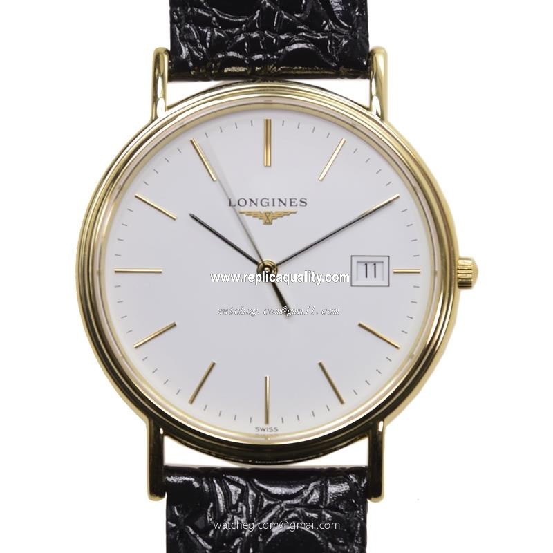 Longines PRESENCE L4.790.2.12.2 Quartz PVD Gold White
