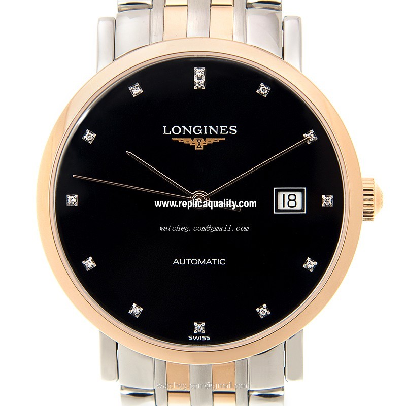 Longines ELEGANT L4.810.5.57.7 Automatic 18kt Rose Gold & Steel Black