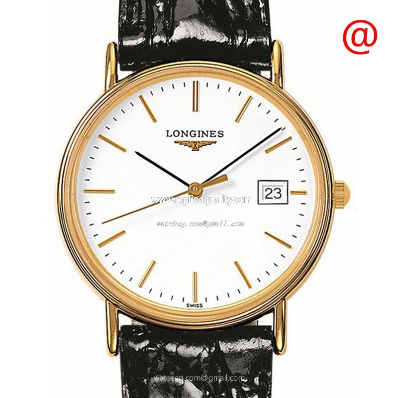 Longines PRESENCE L4.819.2.12.2 Quartz PVD Gold White