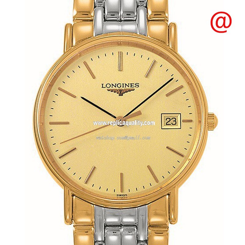Longines PRESENCE L4.819.2.32.7 Quartz 18kt Gold & Steel Gold