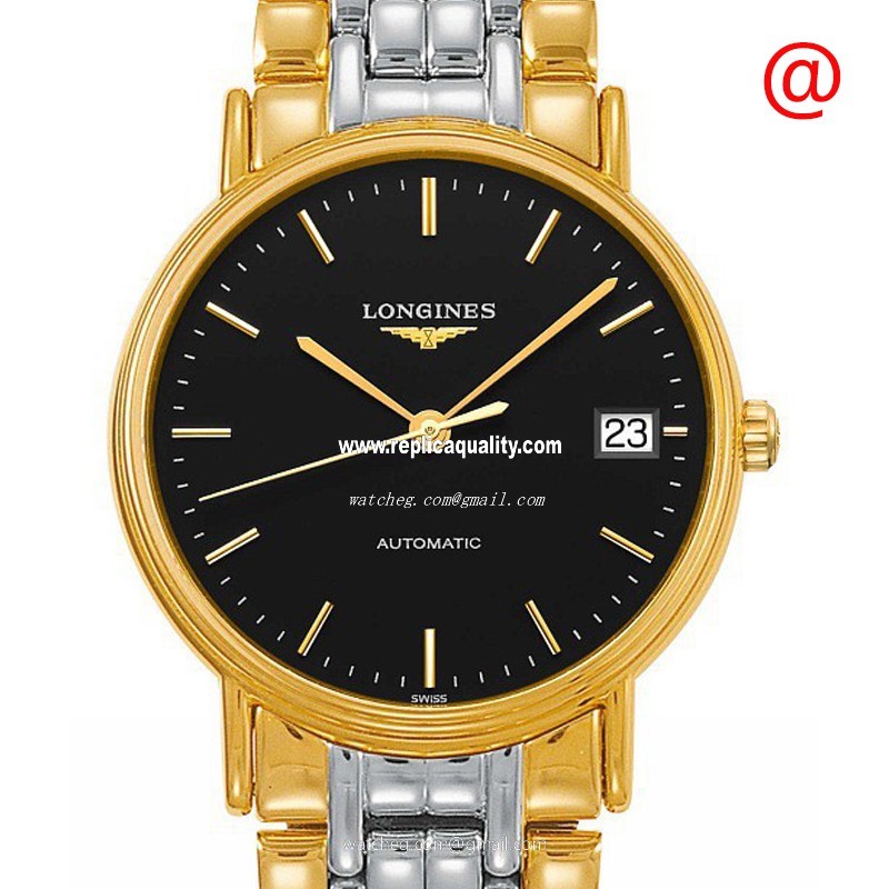 Longines PRESENCE L4.821.2.52.7 Automatic 18kt Gold & Steel Black