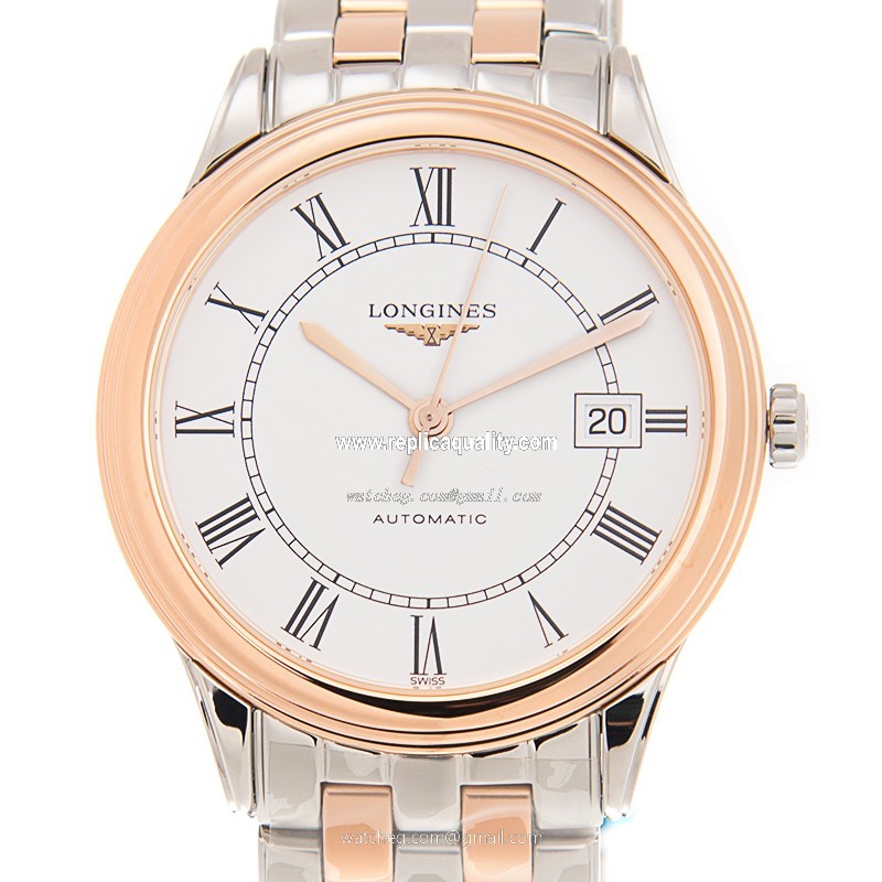 Longines FLAGSHIP L4.874.3.91.7 Automatic 18kt Rose Gold & Steel White