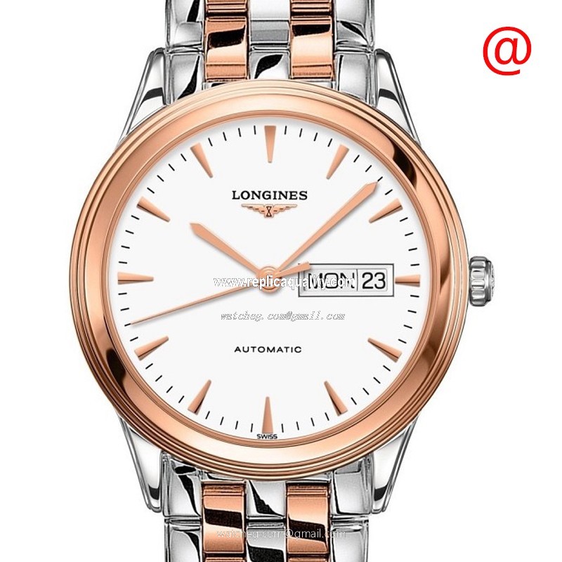 Longines FLAGSHIP L4.899.3.92.7 Automatic 18kt Rose Gold & Steel White