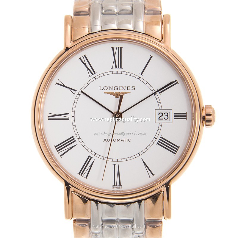 Longines PRESENCE L4.921.1.11.7 Automatic 18kt Rose Gold & Steel White