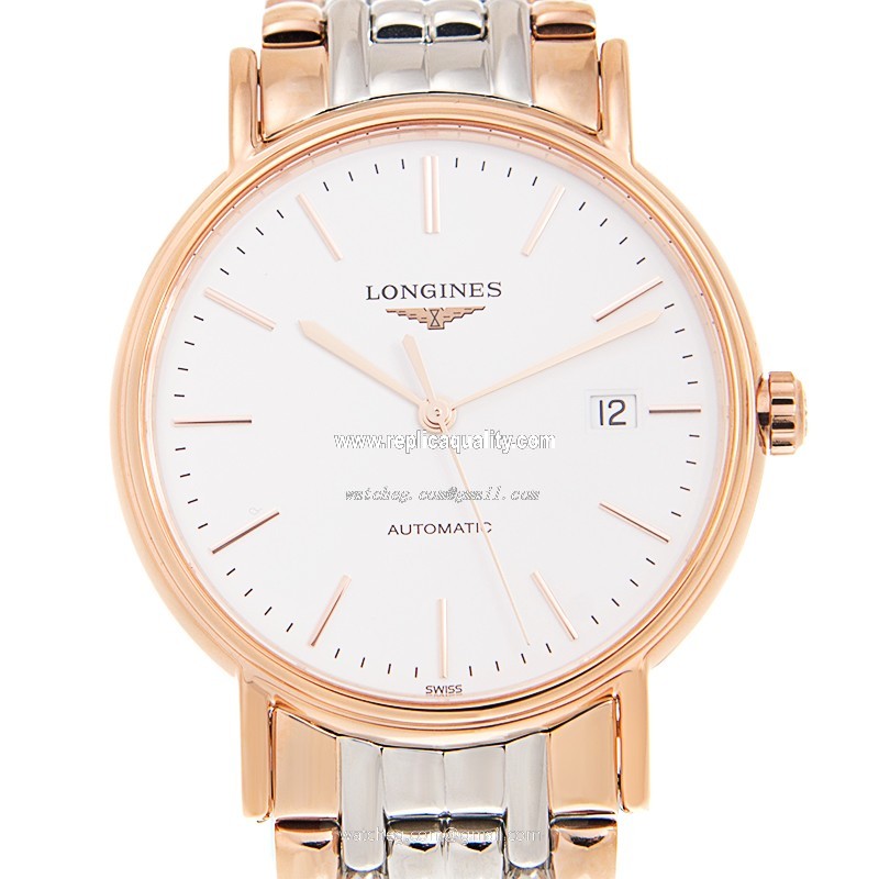 Longines PRESENCE L4.921.1.12.7 Automatic 18kt Rose Gold & Steel White