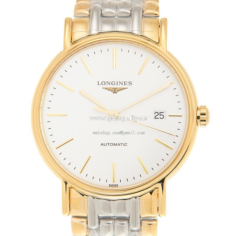 Longines PRESENCE L4.921.2.12.7 Automatic Gold-Plated & Stainless Steel White