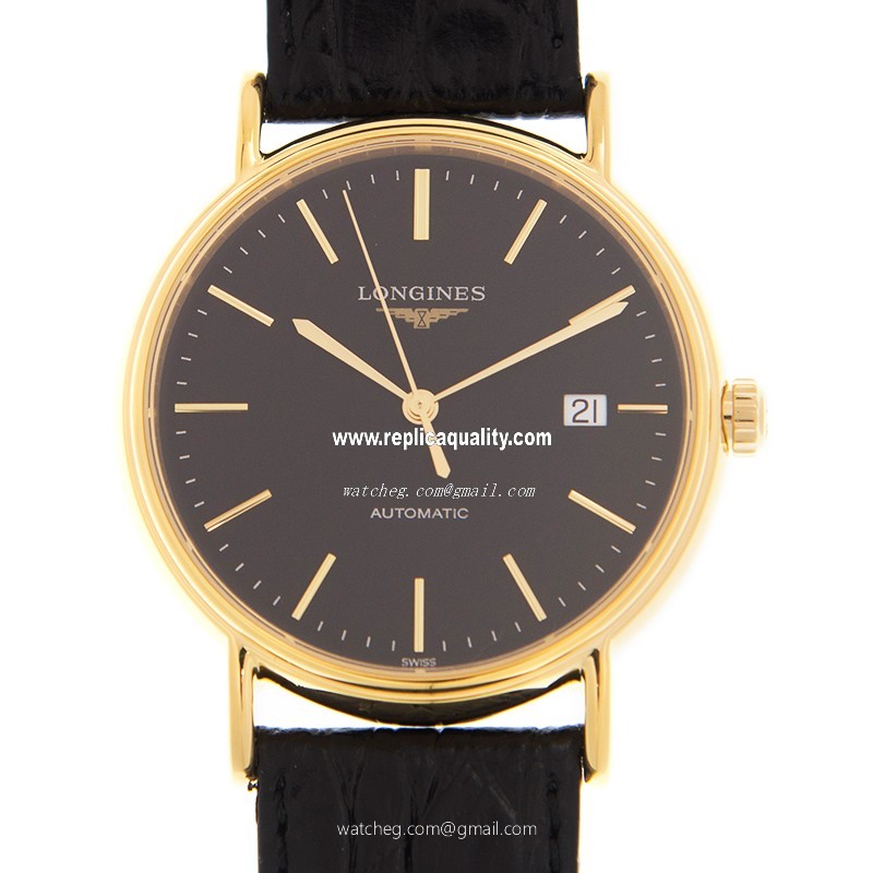 Longines PRESENCE L4.921.2.52.2 Automatic PVD Gold Black