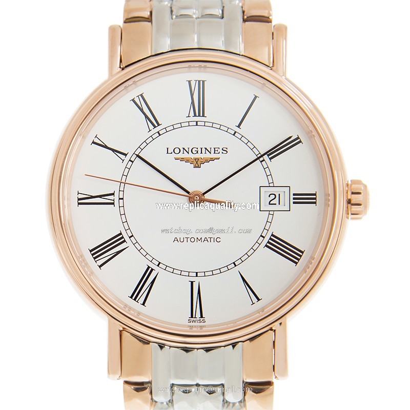 Longines PRESENCE L4.922.1.11.7 Automatic 18kt Rose Gold & Steel White