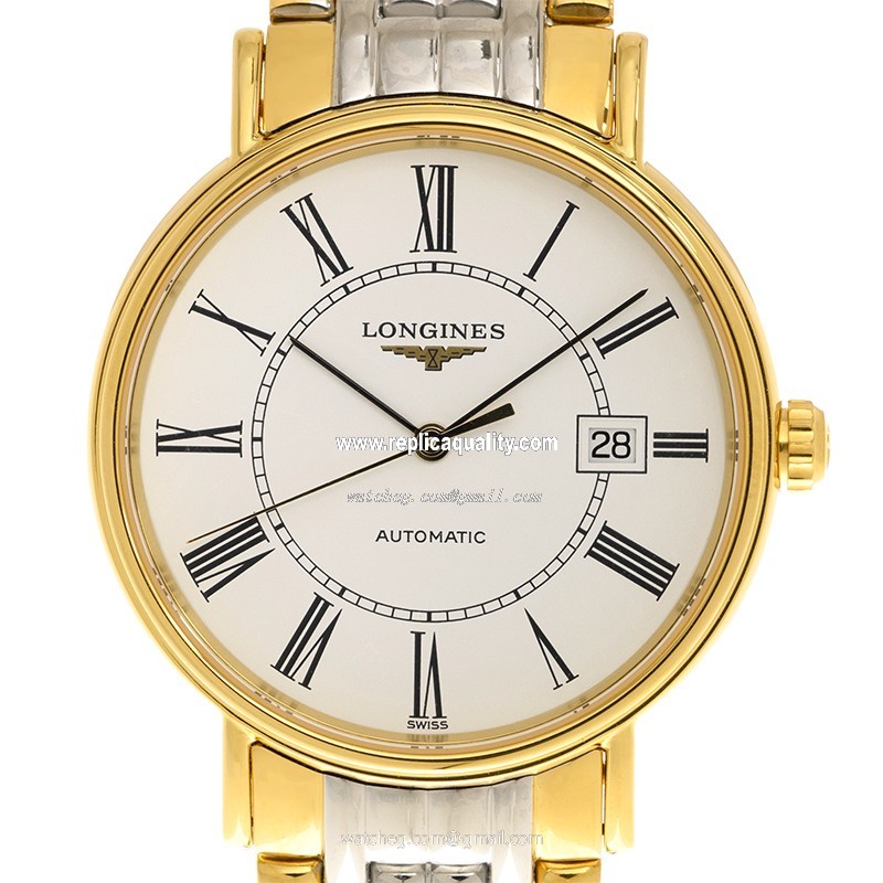 Longines PRESENCE L4.922.2.11.7 Automatic Gold-Plated & Stainless Steel White