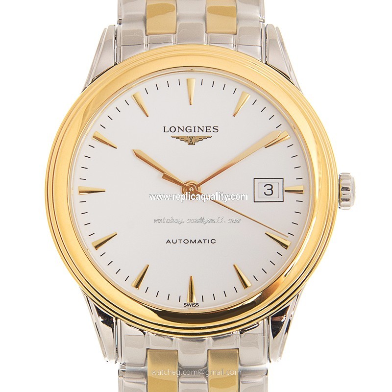 Longines FLAGSHIP L4.974.3.22.7 Automatic Gold-Plated & Stainless Steel White
