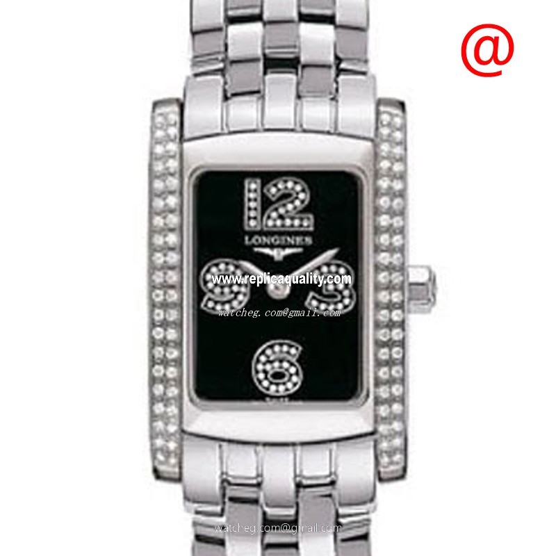 Longines DOLCE VITA L5.155.0.51.6 Quartz Stainless Steel & Diamonds Black