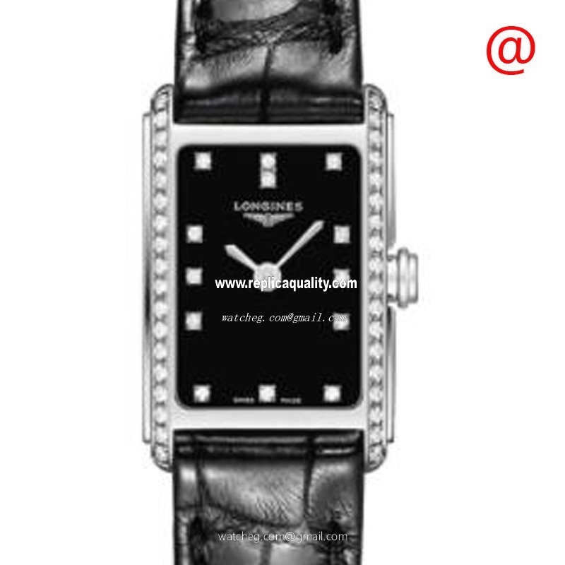 Longines DOLCE VITA L5.258.0.57.0 Quartz Stainless Steel & Diamonds Black