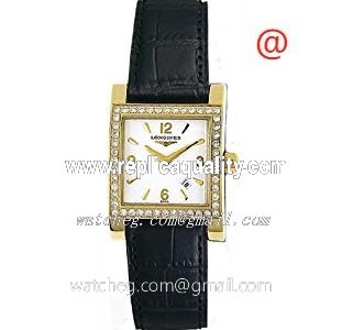 Longines L5.503.7.16.2 Quartz 18kt Yellow Gold White