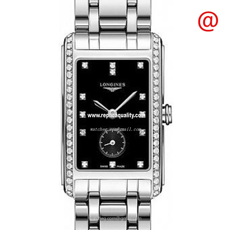 Longines DOLCE VITA L5.512.0.57.6 Quartz Stainless Steel & Diamonds Black
